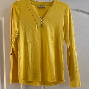 Evan Picone Bright Yellow Long Sleeve Top